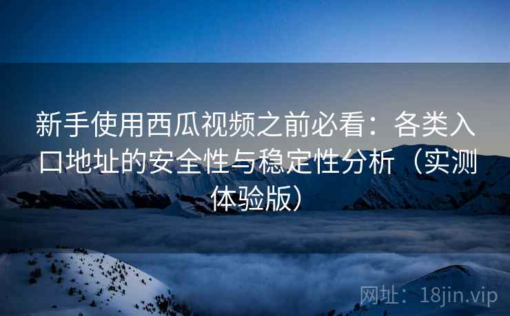 新手使用西瓜视频之前必看：各类入口地址的安全性与稳定性分析（实测体验版）