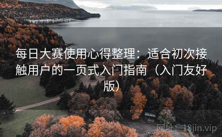 每日大赛使用心得整理：适合初次接触用户的一页式入门指南（入门友好版）