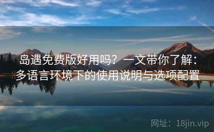 岛遇免费版好用吗？一文带你了解：多语言环境下的使用说明与选项配置